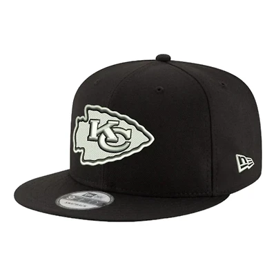 Kansas City Chiefs Black and White Basic New Era 9FIFTY Snapback Hat