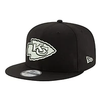 Kansas City Chiefs Black and White Basic New Era 9FIFTY Snapback Hat