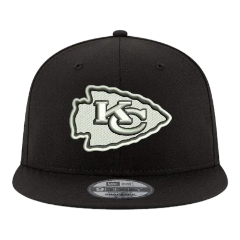Kansas City Chiefs Black and White Basic New Era 9FIFTY Snapback Hat