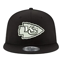 Kansas City Chiefs Black and White Basic New Era 9FIFTY Snapback Hat