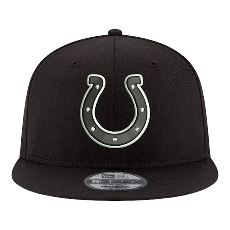 Indianapolis Colts Black and White Basic New Era 9FIFTY Snapback Hat