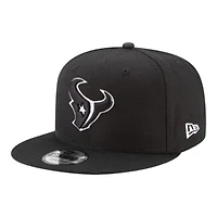 Houston Texans Black and White Basic New Era 9FIFTY Snapback Hat