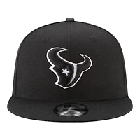 Houston Texans Black and White Basic New Era 9FIFTY Snapback Hat