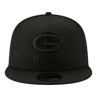Green Bay Packers Black on Black Basic New Era 9FIFTY Snapback Hat