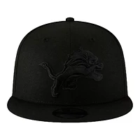 Detroit Lions Black on Black Basic New Era 9FIFTY Snapback Hat