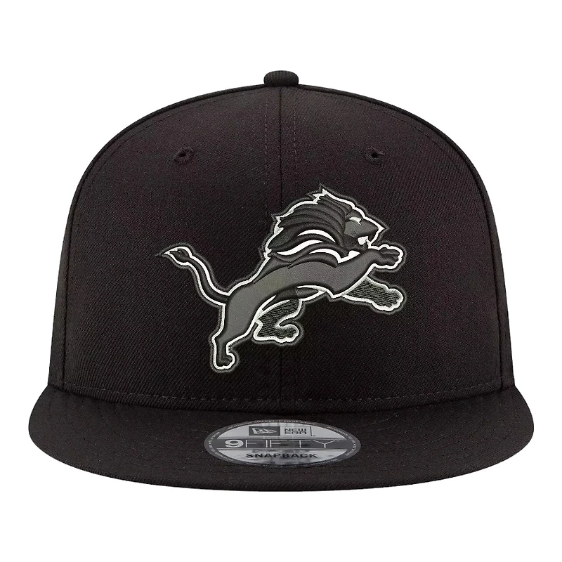 Detroit Lions Black and White Basic New Era 9FIFTY Snapback Hat