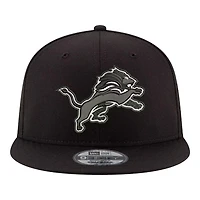 Detroit Lions Black and White Basic New Era 9FIFTY Snapback Hat