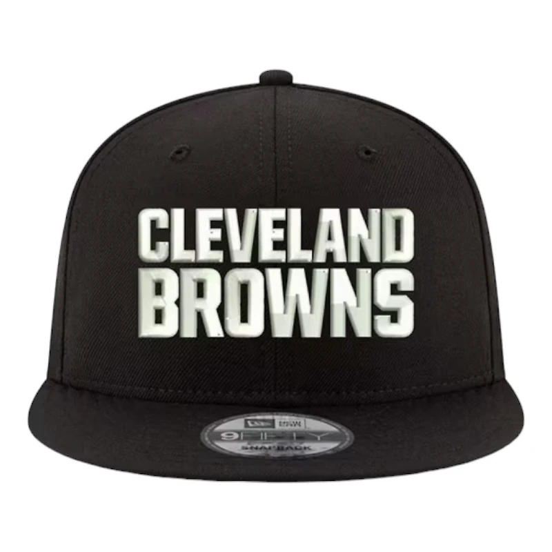 Cleveland Browns Black and White Basic New Era 9FIFTY Snapback Hat