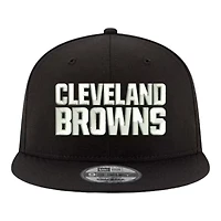 Cleveland Browns Black and White Basic New Era 9FIFTY Snapback Hat
