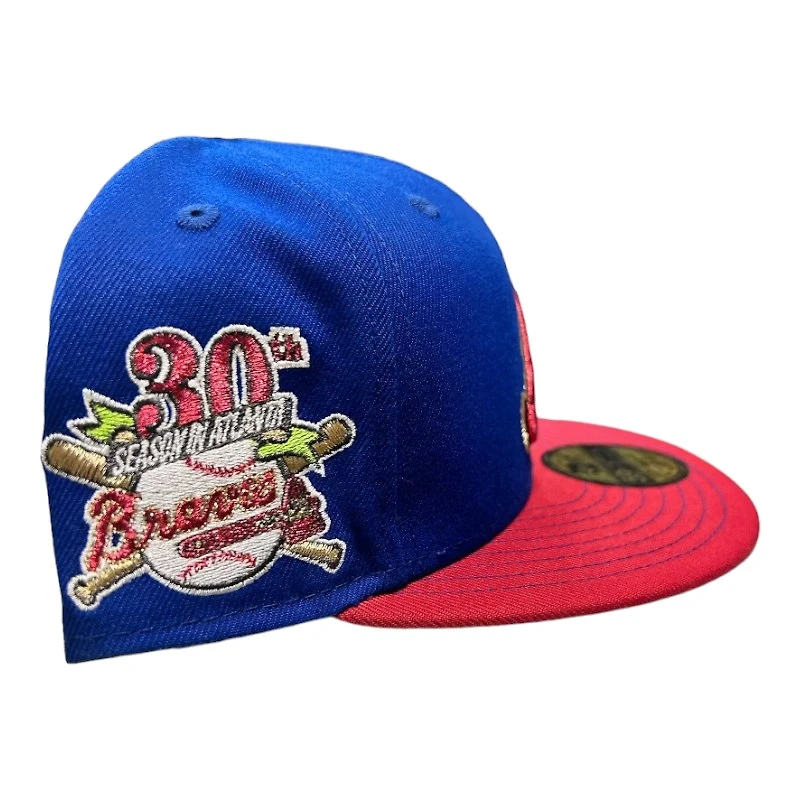 Atlanta Braves Royal Red 30th Season Patch Green UV New Era 59FIFTY Fitted Hat