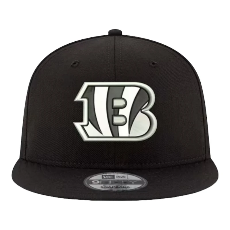 Cincinnati Bengals Black and White Basic New Era 9FIFTY Snapback Hat