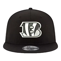 Cincinnati Bengals Black and White Basic New Era 9FIFTY Snapback Hat