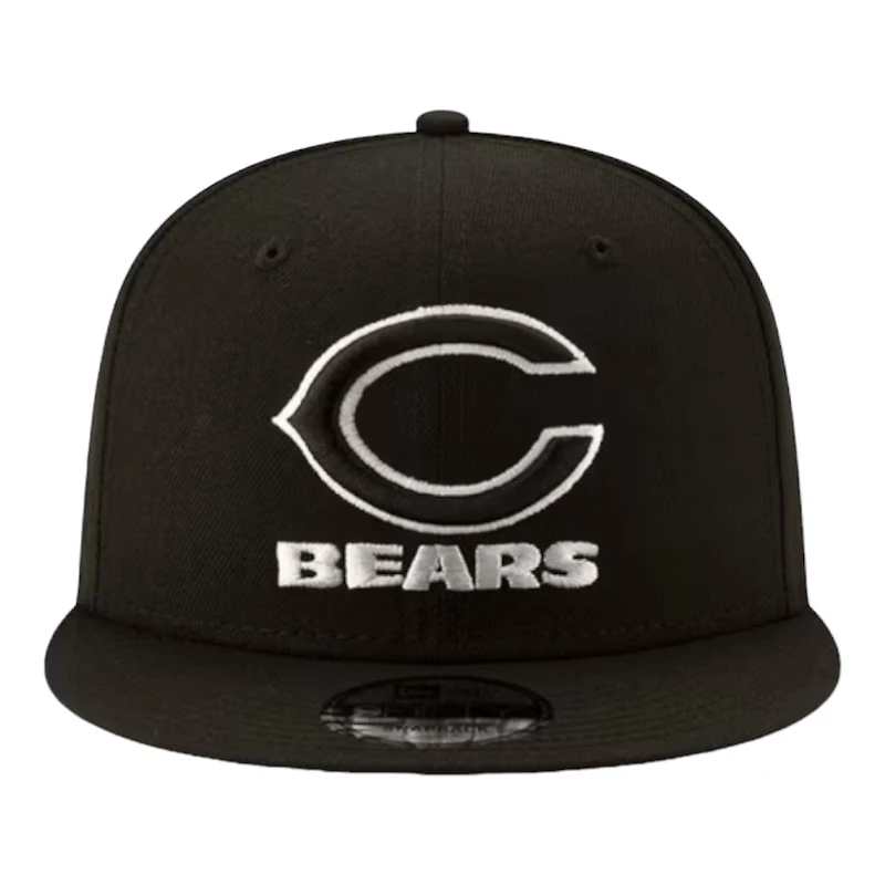 Chicago Bears Black and White Basic New Era 9FIFTY Snapback Hat