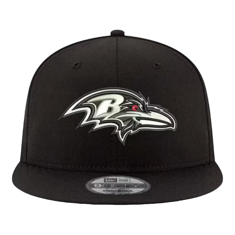 Baltimore Ravens Black and White Basic New Era 9FIFTY Snapback Hat