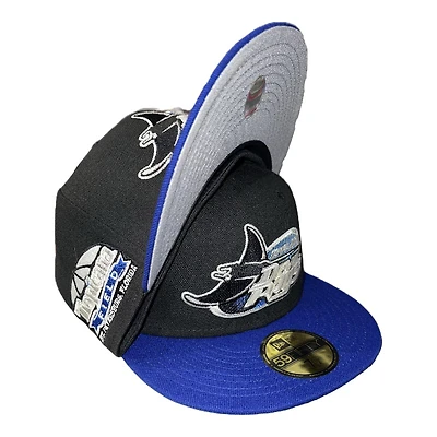 Tampa Bay Rays Black and Royal Blue Tropicana Field Patch Gray UV 59FIFTY Fitted Hat