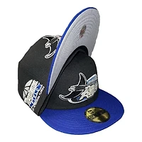 Tampa Bay Rays Black and Royal Blue Tropicana Field Patch Gray UV 59FIFTY Fitted Hat