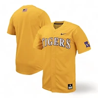 Louisiana State Tigers Baseball Gold Nike Full-Button Replica Jersey
