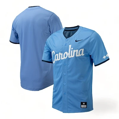 North Carolina Tar Heels Baseball Blue Nike Full-Button Replica Jersey