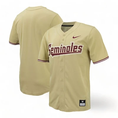 Florida State Seminoles Baseball Gold Nike Full-Button Replica Jersey