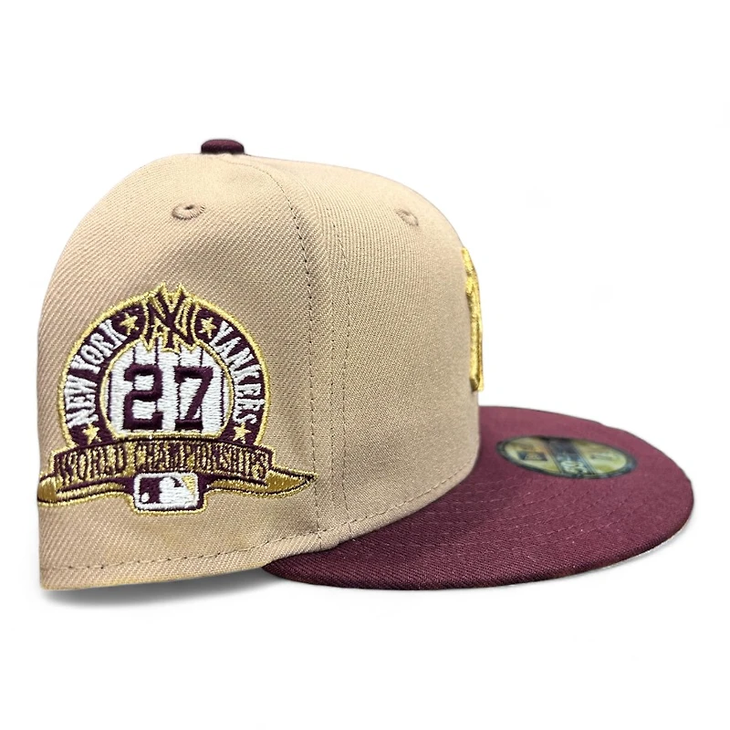 New York Yankees Khaki Two Tone 27 Championships Patch Gray UV Era 59FIFTY Fitted Hat