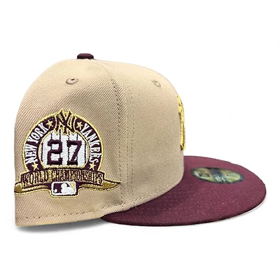 New York Yankees Khaki Two Tone 27 Championships Patch Gray UV Era 59FIFTY Fitted Hat