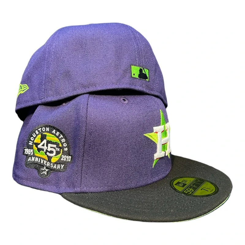 Houston Astros Purple Black 45th Patch Lime Green UV New Era 59Fifty Fitted Hat