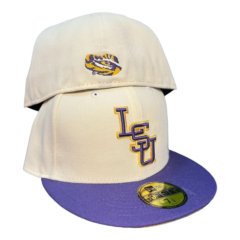 LSU Tigers Chrome Purple Yellow UV NCAA New Era 59Fifty Fitted Hat