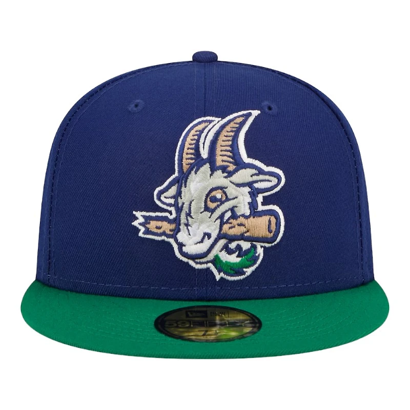 Hartford Yard Goats Royal and Green Navy Authentic Collection MiLB New Era 59FIFTY Fitted Hat
