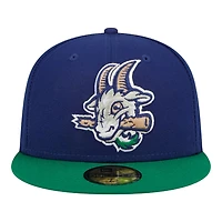 Hartford Yard Goats Royal and Green Navy Authentic Collection MiLB New Era 59FIFTY Fitted Hat