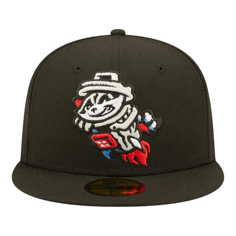 Rocket City Trash Pandas Black Alternate Authentic Collection MiLB New Era 59FIFTY Fitted Hat