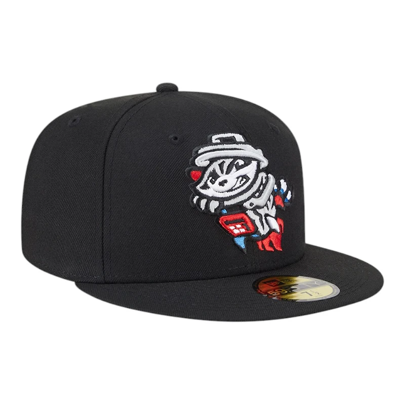 Rocket City Trash Pandas Black Alternate Authentic Collection MiLB New Era 59FIFTY Fitted Hat