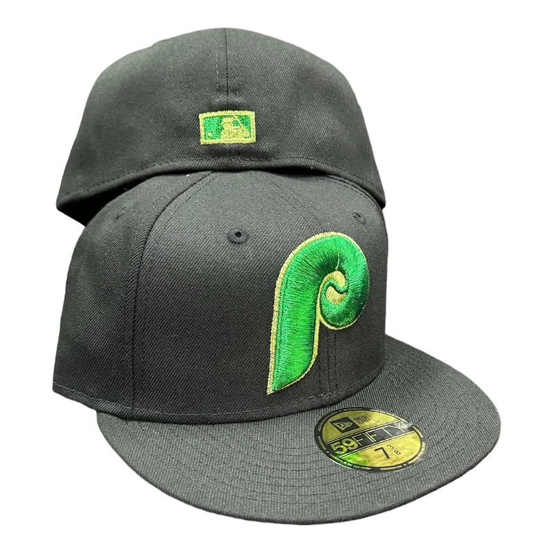 Philadelphia Phillies Black Neon Green UV New Era 59Fifty Fitted Hat