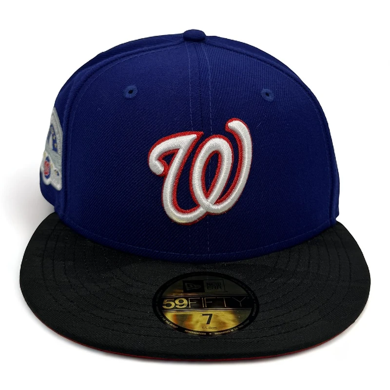 Washington Nationals Blue and Black Camo Leqroq Pack Robert F Kennedy Stadium Patch Red UV New Era 59Fifty Fitted Hat