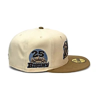 Buffalo Bisons Chrome Khaki Two Tone 25th Anni Patch Sky Blue UV New Era 59FIFTY Fitted Hat