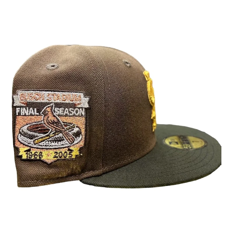 St. Louis Cardinals Brown Black Easter Pack Busch Stadium Patch Gray UV New Era 59FIFTY Fitted Hat