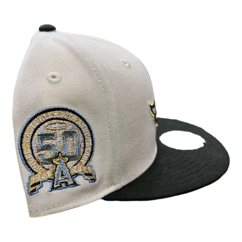 Anaheim Angels Chrome Black Easter Pack 50th Patch Gray UV New Era 59FIFTY Fitted Hat