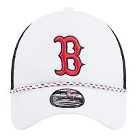 Boston Red Sox White Court Sport New Era 9FORTY A-Frame Trucker Snapback