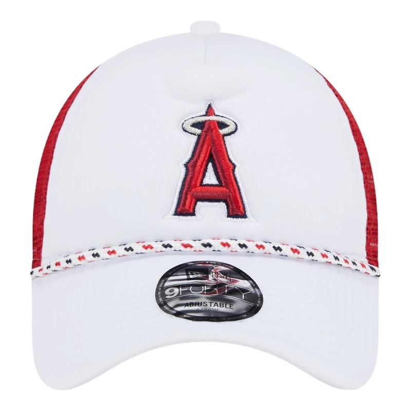 Anaheim Angels White Court Sport New Era 9FORTY A-Frame Trucker Snapback