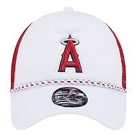 Anaheim Angels White Court Sport New Era 9FORTY A-Frame Trucker Snapback