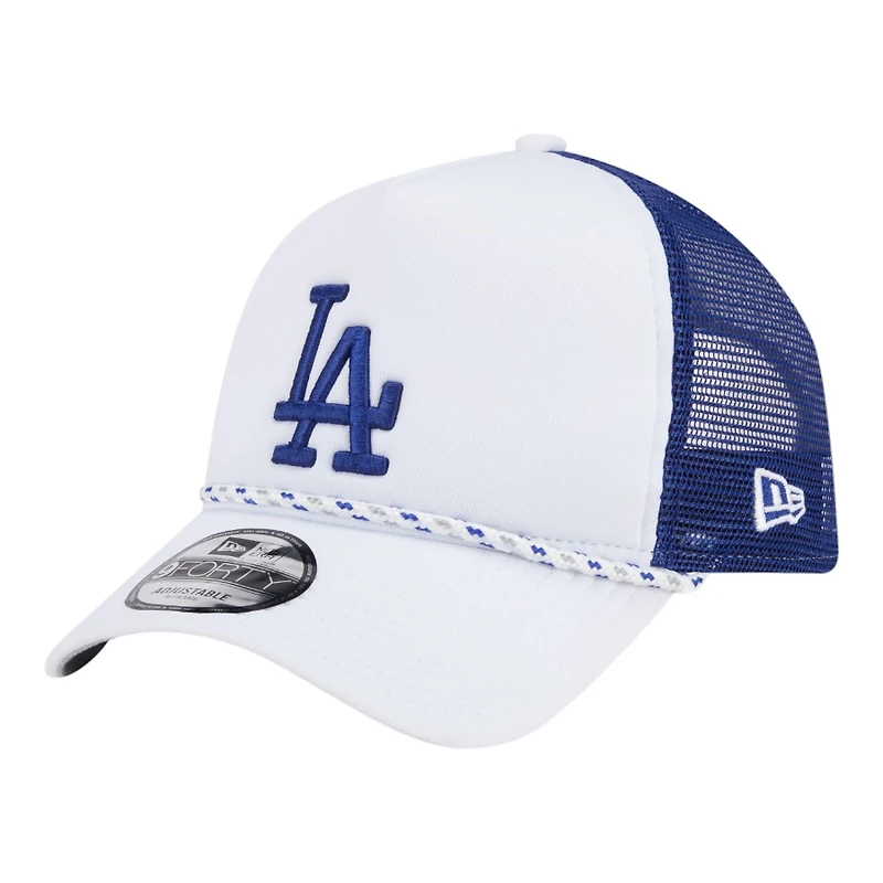 Los Angeles Dodgers White Court Sport New Era 9FORTY A-Frame Trucker Snapback