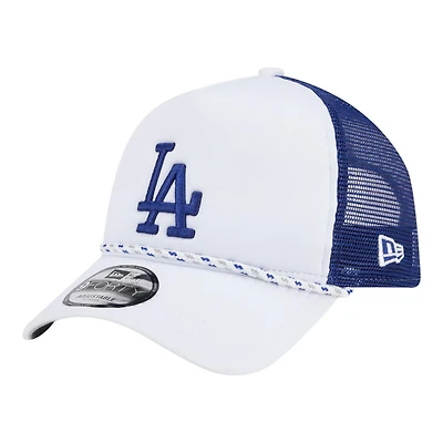 Los Angeles Dodgers White Court Sport New Era 9FORTY A-Frame Trucker Snapback