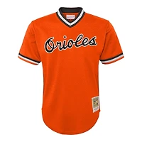 Baltimore Orioles Cal Ripken Jr Mitchell & Ness Youth Cooperstown Collection Orange Mesh BP Jersey