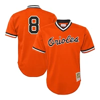 Baltimore Orioles Cal Ripken Jr Mitchell & Ness Youth Cooperstown Collection Orange Mesh BP Jersey