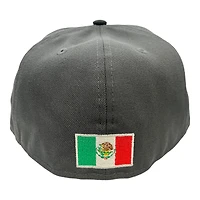 Mexico Charcoal Black Two Tone Flag Batterman UV New Era 59FIFTY Fitted Hat