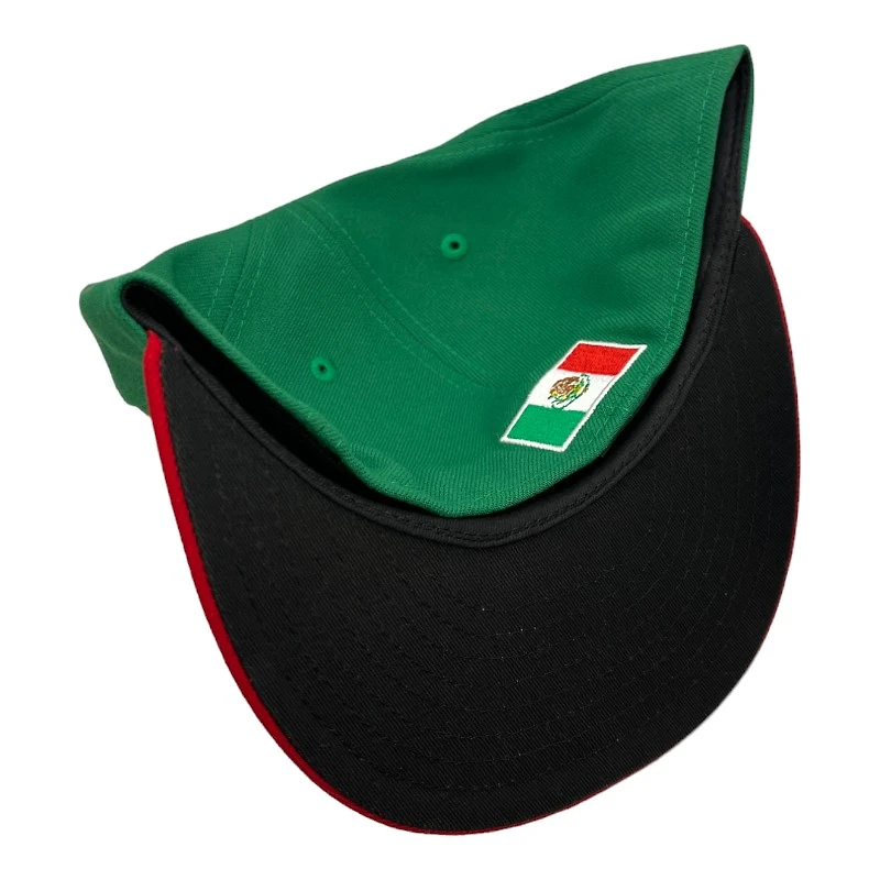 Mexico Green Red Two Tone Flag Batterman Black UV New Era 59FIFTY Fitted Hat
