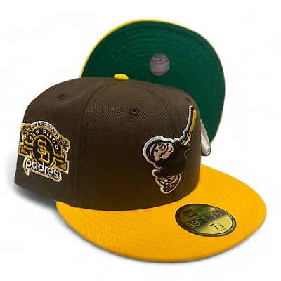 San Diego Padres Brown Yellow Two Tone SD Patch Green UV New Era 59Fifty Fitted Hat