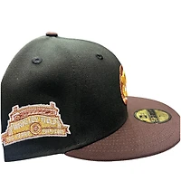 Chicago Cubs Black Maroon Metallic Two Tone Wrigley Field Patch Gray UV New Era 59FIFTY Fitted Hat
