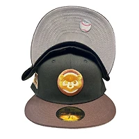 Chicago Cubs Black Maroon Metallic Two Tone Wrigley Field Patch Gray UV New Era 59FIFTY Fitted Hat