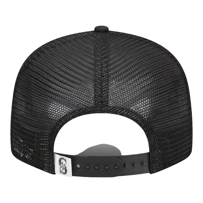 Seattle Mariners Black Mesh Trucker New Era 9FIFTY Snapback Hat
