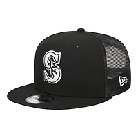 Seattle Mariners Black Mesh Trucker New Era 9FIFTY Snapback Hat